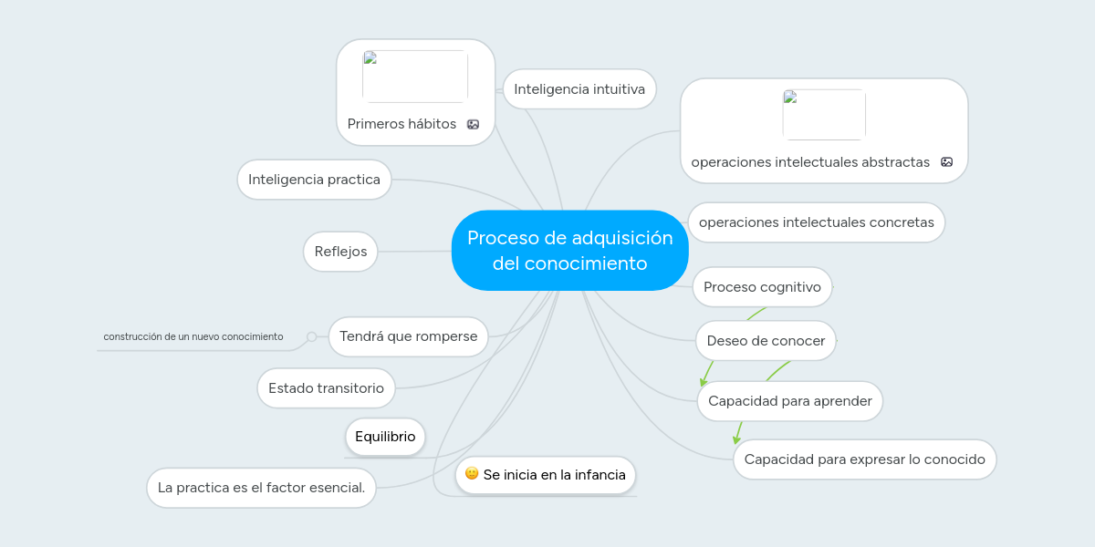 Proceso de adquisición del conocimiento MindMeister Mapa