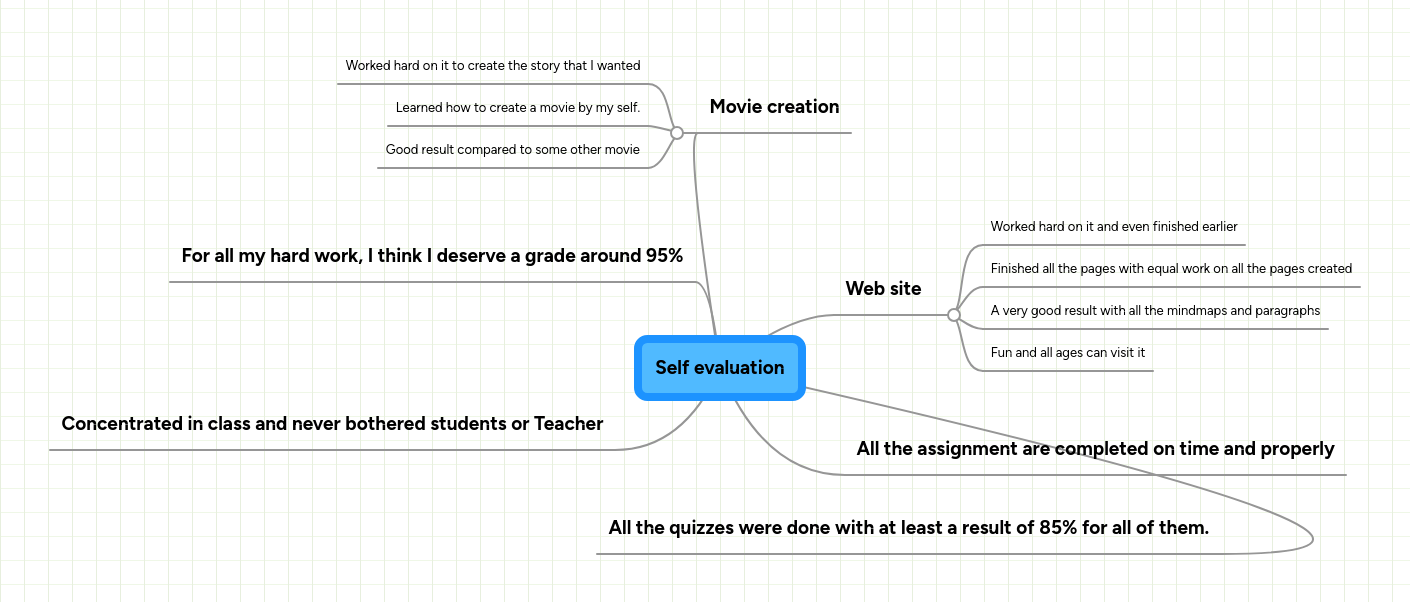 Self evaluation | MindMeister Mind map