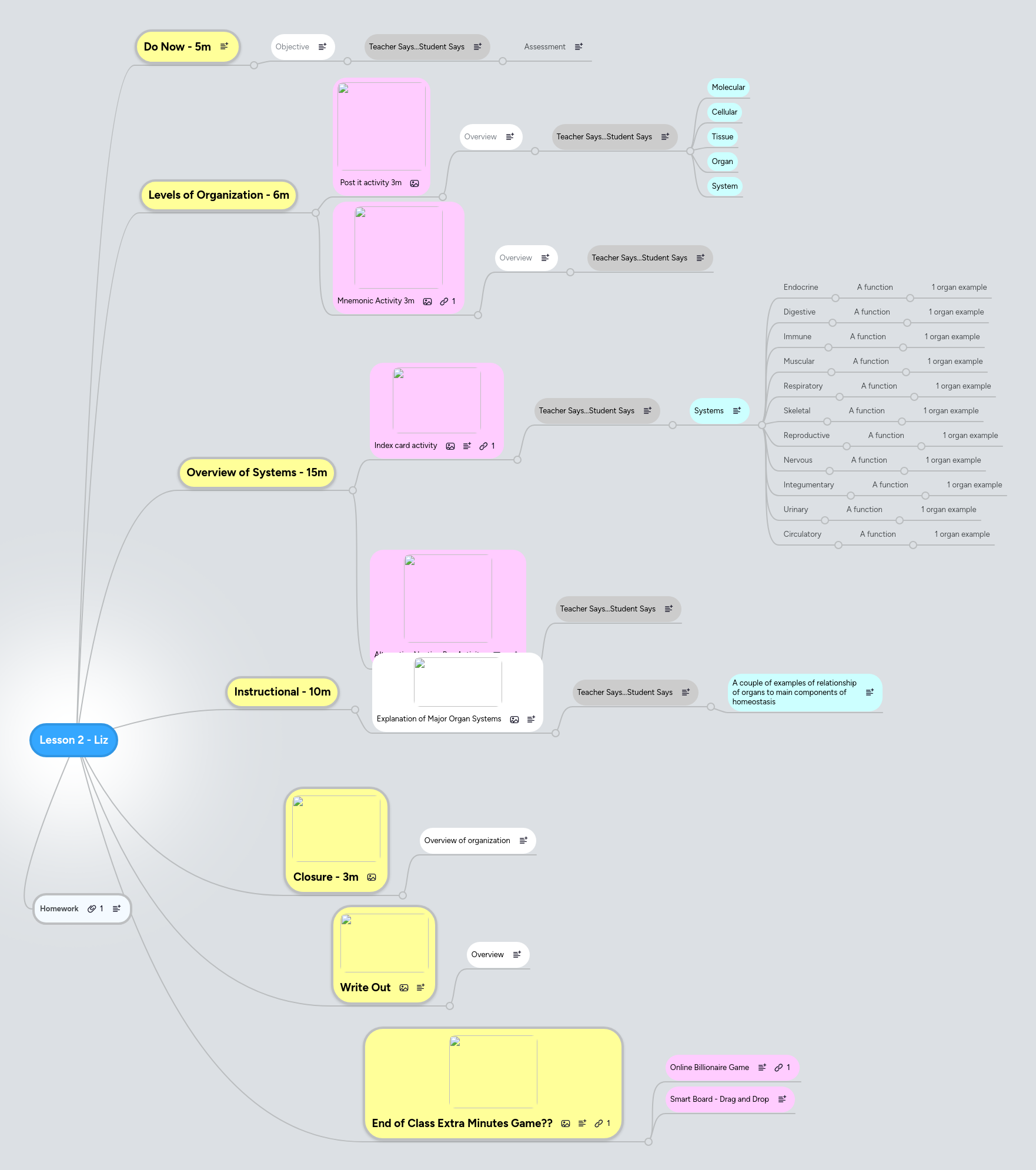 Lesson 2 - Liz | MindMeister Mind map