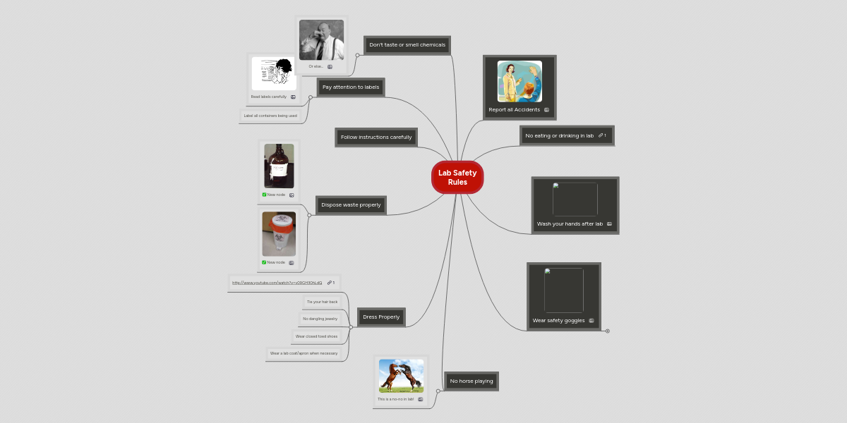 Lab Safety Rules Mindmeister Mind Map