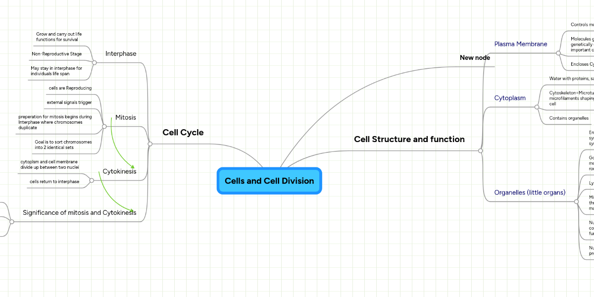 Cell Cycle Mind Map Cells And Cell Division | Mindmeister Mind Map