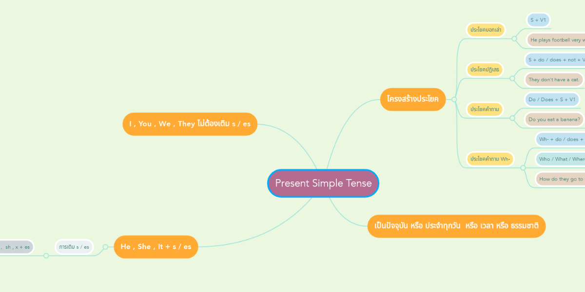 Present Simple Tense | MindMeister Mind Map