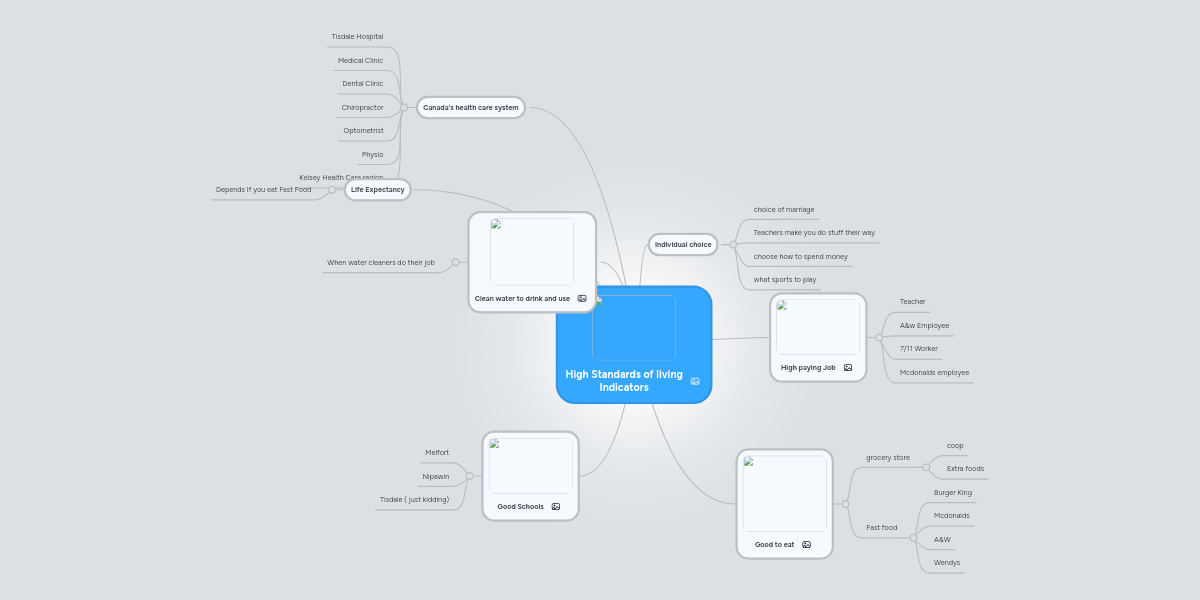 High Standards of living Indicators MindMeister Mind Map