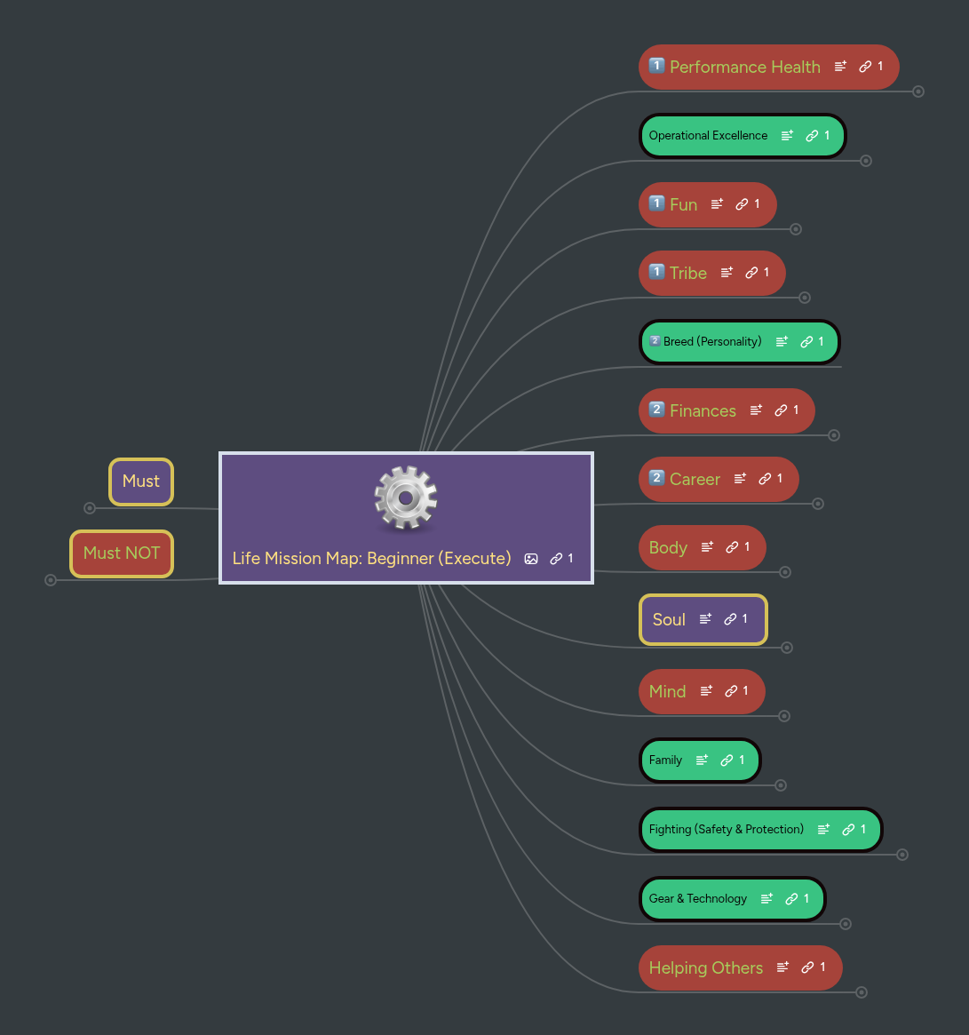 Life Mission Map: Beginner (Execute) | MindMeister Mind map
