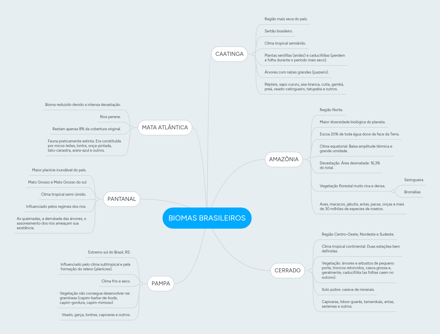 BIOMAS BRASILEIROS | MindMeister Mapa Mental