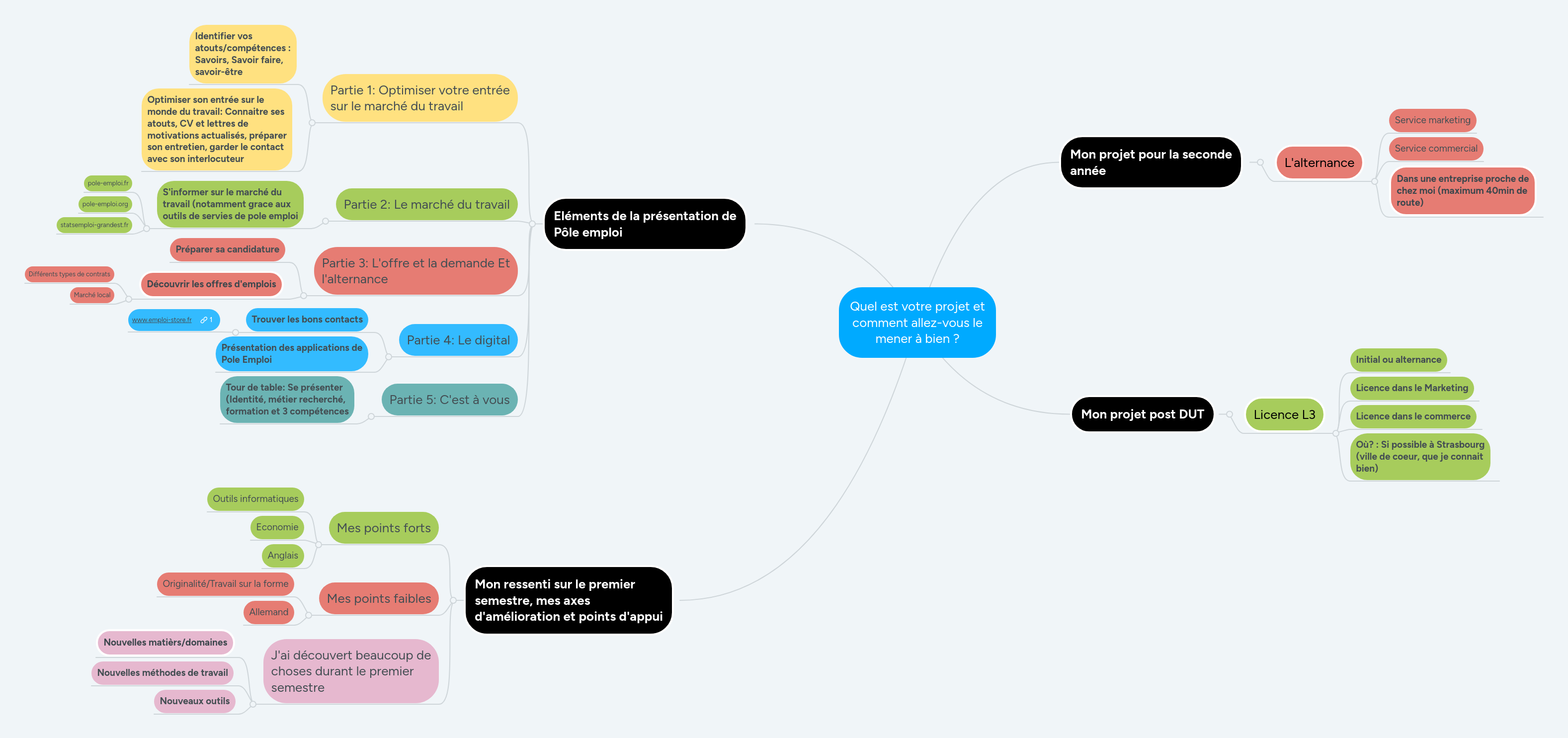 Quel est votre projet et comment allezvous le me...  MindMeister Mind Map