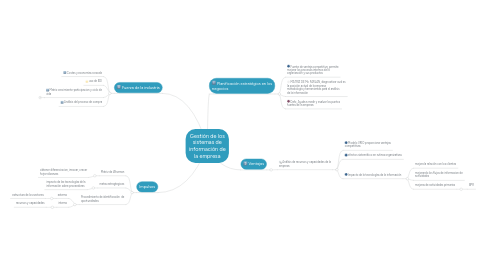 Mind Map: Gestión de los sistemas de información de la empresa