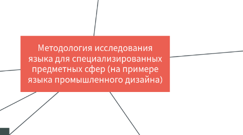 Mind Map: Методология исследования языка для специализированных предметных сфер (на примере языка промышленного дизайна)