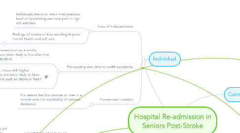 Mind Map: Hospital Re-admission in Seniors Post-Stroke