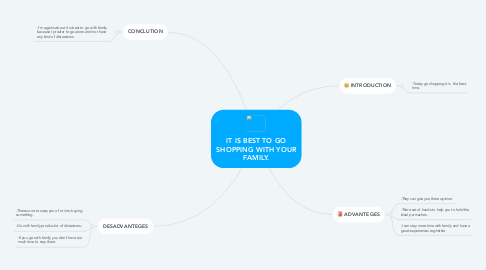 Mind Map: IT IS BEST TO GO SHOPPING WITH YOUR FAMILY.