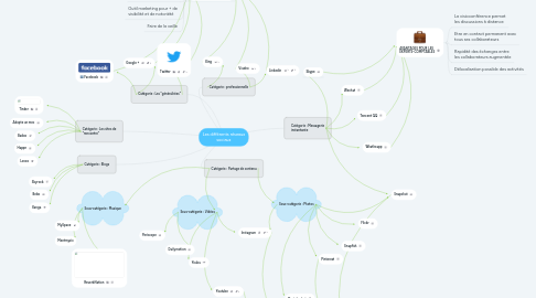 Mind Map: Les différents réseaux sociaux