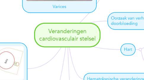 Mind Map: Veranderingen cardiovasculair stelsel