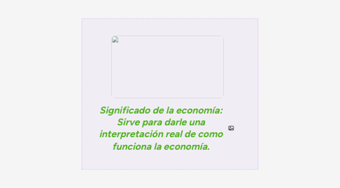 Mind Map: Significado de la economía: Sirve para darle una interpretación real de como funciona la economía.