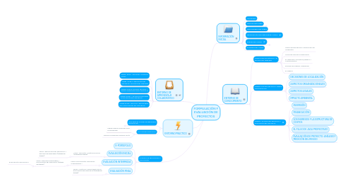 Mind Map: FORMULACIÓN Y EVALUACIÓN DE PROYECTOS