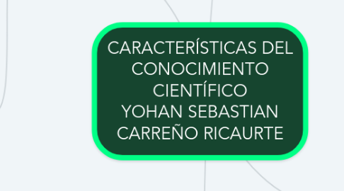 Mind Map: CARACTERÍSTICAS DEL CONOCIMIENTO CIENTÍFICO YOHAN SEBASTIAN CARREÑO RICAURTE