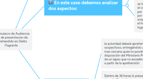 Mind Map: El Simulacro de Audiencia oral de presentacion de Aprehendido en Delito Flagrante