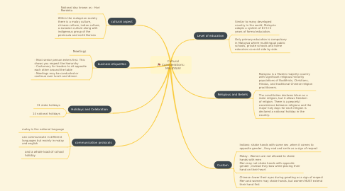 Mind Map: Cultural Considerations: MALAYSIA!