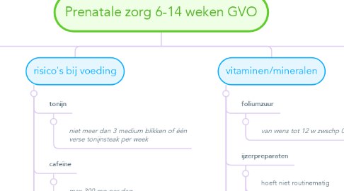 Mind Map: Prenatale zorg 6-14 weken GVO