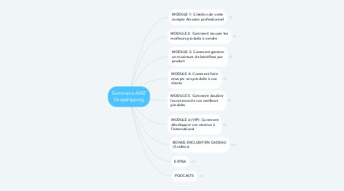 Mind Map: Sommaire AMZ Dropshipping