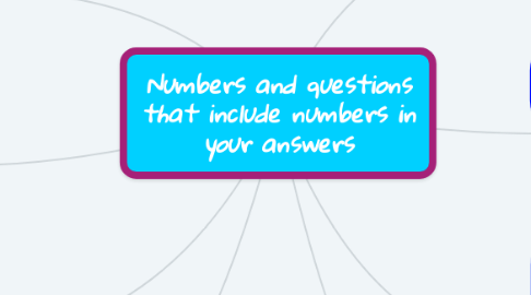 Mind Map: Numbers and questions that include numbers in your answers