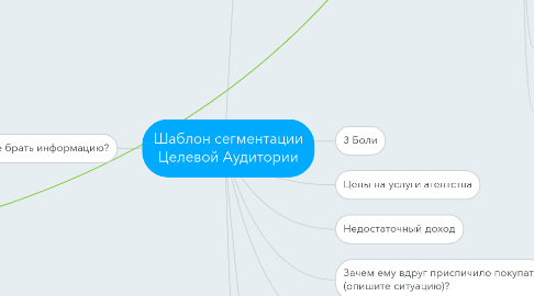 Mind Map: Шаблон сегментации Целевой Аудитории