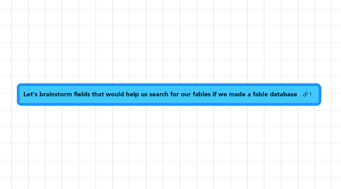 Mind Map: Let's brainstorm fields that would help us search for our fables if we made a fable database