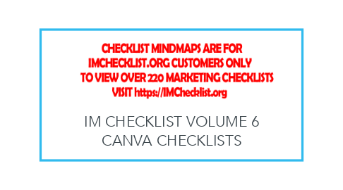 Mind Map: IM CHECKLIST VOLUME 6 CANVA CHECKLISTS