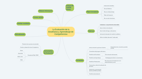 Mind Map: La Evaluación de la Enseñanza y Aprendizaje de Competencias