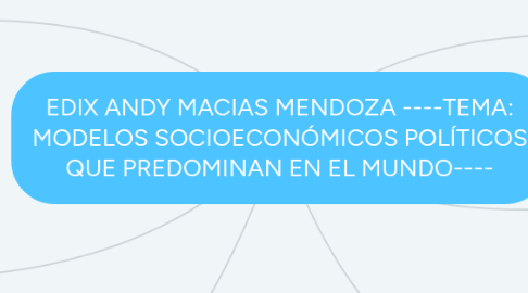 Mind Map: EDIX ANDY MACIAS MENDOZA ----TEMA: MODELOS SOCIOECONÓMICOS POLÍTICOS QUE PREDOMINAN EN EL MUNDO----