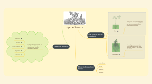 Mind Map: Tipos de Raízes