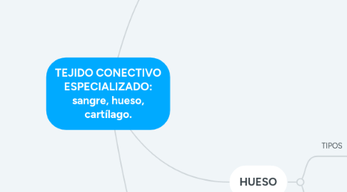 Mind Map: TEJIDO CONECTIVO ESPECIALIZADO: sangre, hueso, cartílago.