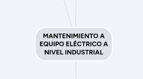 Mind Map: MANTENIMIENTO A EQUIPO ELÉCTRICO A NIVEL INDUSTRIAL