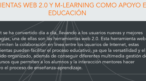 Mind Map: HERRAMIENTAS WEB 2.0 Y M-LEARNING COMO APOYO EN LA EDUCACIÓN