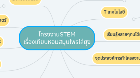 Mind Map: โครงงานSTEM เรื่องเทียนหอมสมุนไพรไล่ยุง