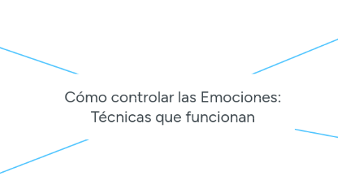 Mind Map: Cómo controlar las Emociones: Técnicas que funcionan