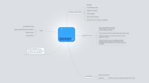 Mind Map: LICENCIATURA EN ARTES VISUALES