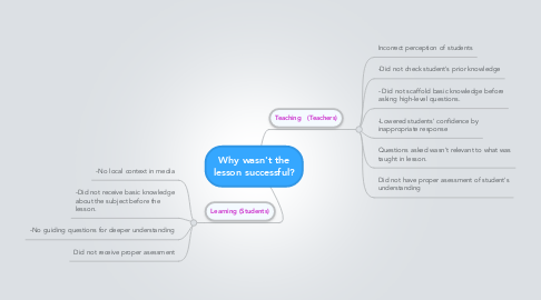 Mind Map: Why wasn't the lesson successful?