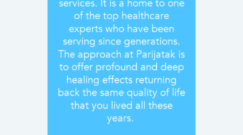 Mind Map: Parijatak is a leading Ayurveda Treatment Centre and a wellness center in Nagpur. It boasts with a holistic vision of offering the patients with the best and authentic healthcare services with classical Ayurveda. It is among the pioneer and well-established group, which is an array of competitive healthcare professional and innovative service providers of Classical Ayurvedic Health services along with the famous Panchakarma therapies from Kerala. The known clinics, Parijatak offers quality professional HealthCare treatment options and competitive services. It is a home to one of the top healthcare experts who have been serving since generations. The approach at Parijatak is to offer profound and deep healing effects returning back the same quality of life that you lived all these years.    Thanks to the healers that encompasses the authentic curative methods that come along with the great passion to offer the best and natural healing process to your body. It has the tradition of healing the patients with the same real and authentic practices of Ayurveda that have worked since ages. Parijatak Ayurveda therefore can be called as the most exclusive Ayurvedic Hospital in central India (Nagpur, Maharashtra, India), which is effectively managed by Dr. Nitesh Khonde. The clinic offers a wide range of healthcare services amidst the congenial atmosphere giving the timeless healing effects.