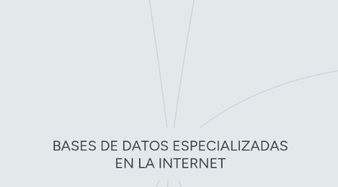 Mind Map: BASES DE DATOS ESPECIALIZADAS EN LA INTERNET