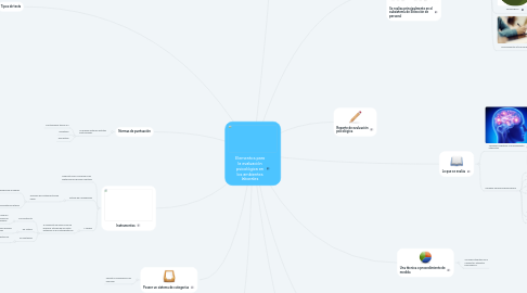 Mind Map: Elementos para la evaluación psicológica en los ambientes laborales