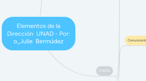 Mind Map: Elementos de la Dirección  UNAD - Por: o_Julie  Bermúdez