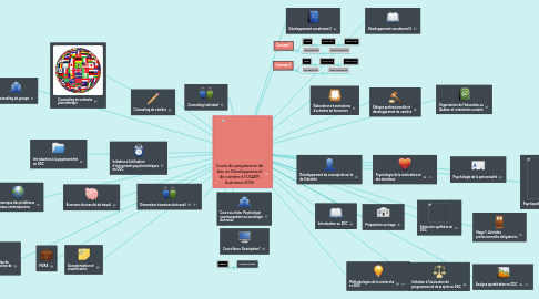 Mind Map: Cours du programme de bac en Développement de carrière à l'UQAM Automne 2019