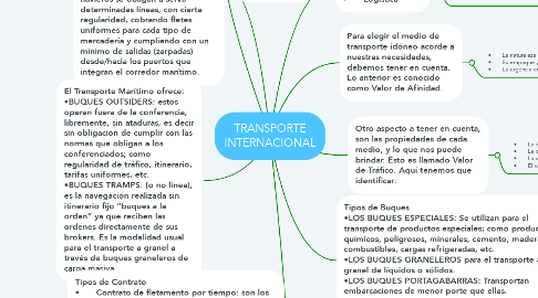 Mind Map: TRANSPORTE INTERNACIONAL