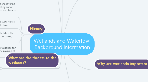Mind Map: Wetlands and Waterfowl Background Information
