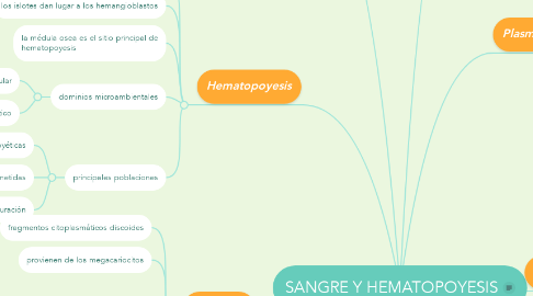 Mind Map: SANGRE Y HEMATOPOYESIS