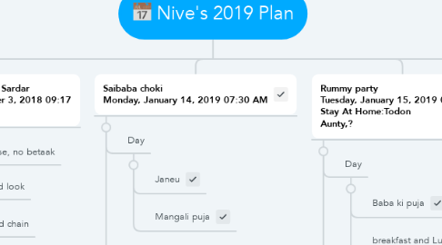 Mind Map: Nive's 2019 Plan