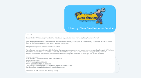 Mind Map: University Place Certified Auto Service