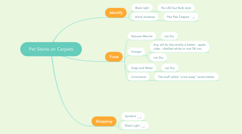 Mind Map: Pet Stains on Carpets
