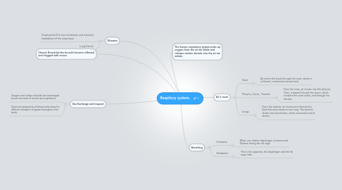 Mind Map: Respitory system.