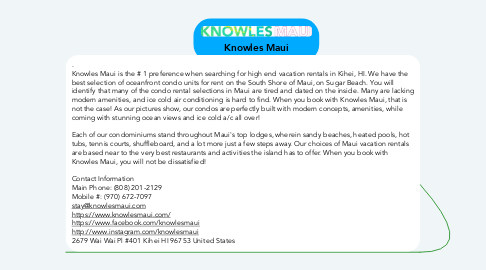 Mind Map: Knowles Maui